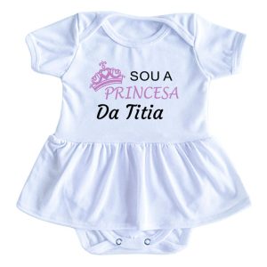 body bebe menina frase princesa da titia